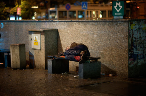 Homeless in the rain